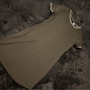 Stylish Black Knit Ribbed Dress